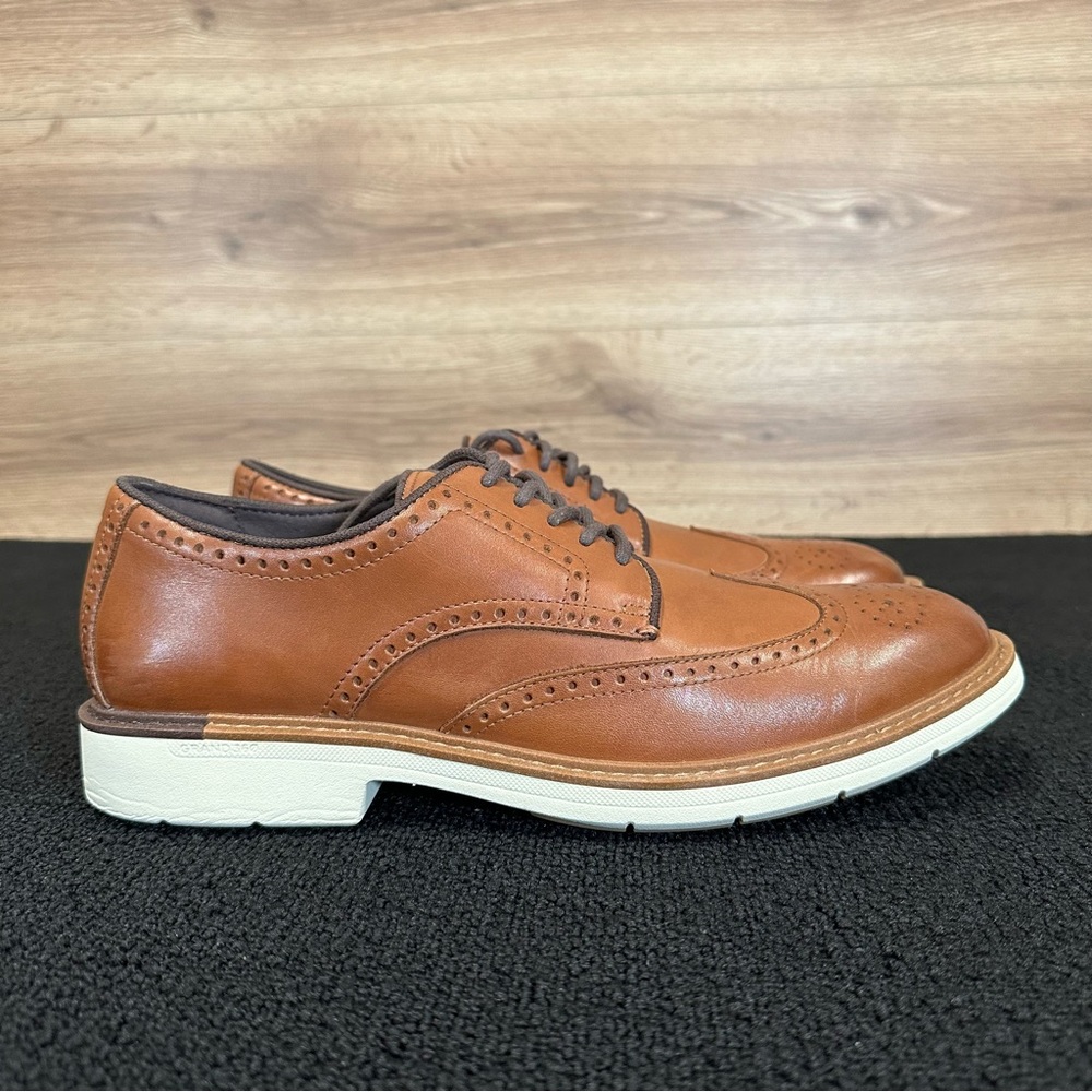 Cole Haan Go-To Wingtip Oxford Lace Up Shoes Size 10.5 C34120 Brown Leather